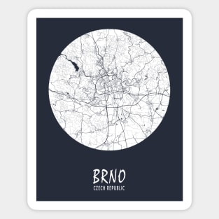 Brno, Czech Republic City Map - Full Moon Magnet